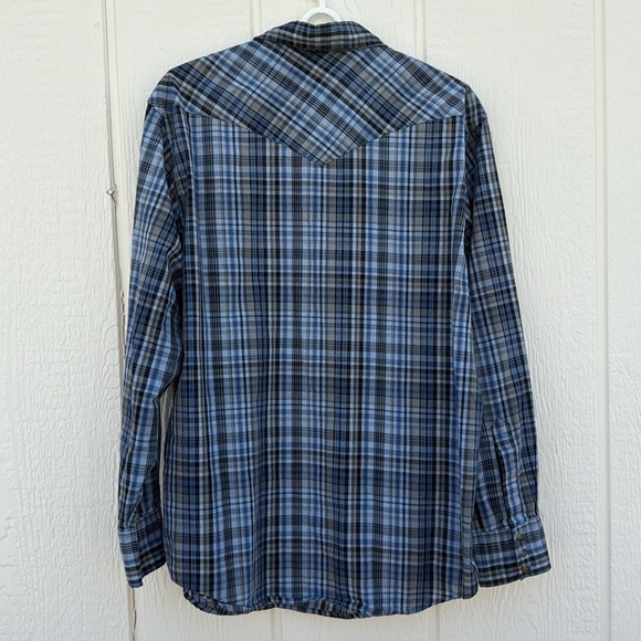 Pendleton Blue Casual Classic Plaid Western Cowboy Pearl Snap Shirt Mens Size L - Picture 5 of 7
